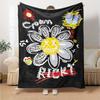 1pc Crown Butterfly Soft Flannel All Season Throw for Home, Office, Outdoor UseDurable Comfort Soft Warm Throw for Home