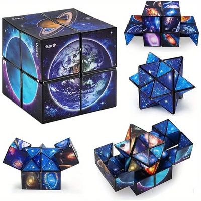 2 v 1 Hvězdná obloha Nekonečná kostka EDC Fidget hračka Kreativní dekompresní puzzle pro úlevu od stresu Zábavná hračka pro děti i dospělé