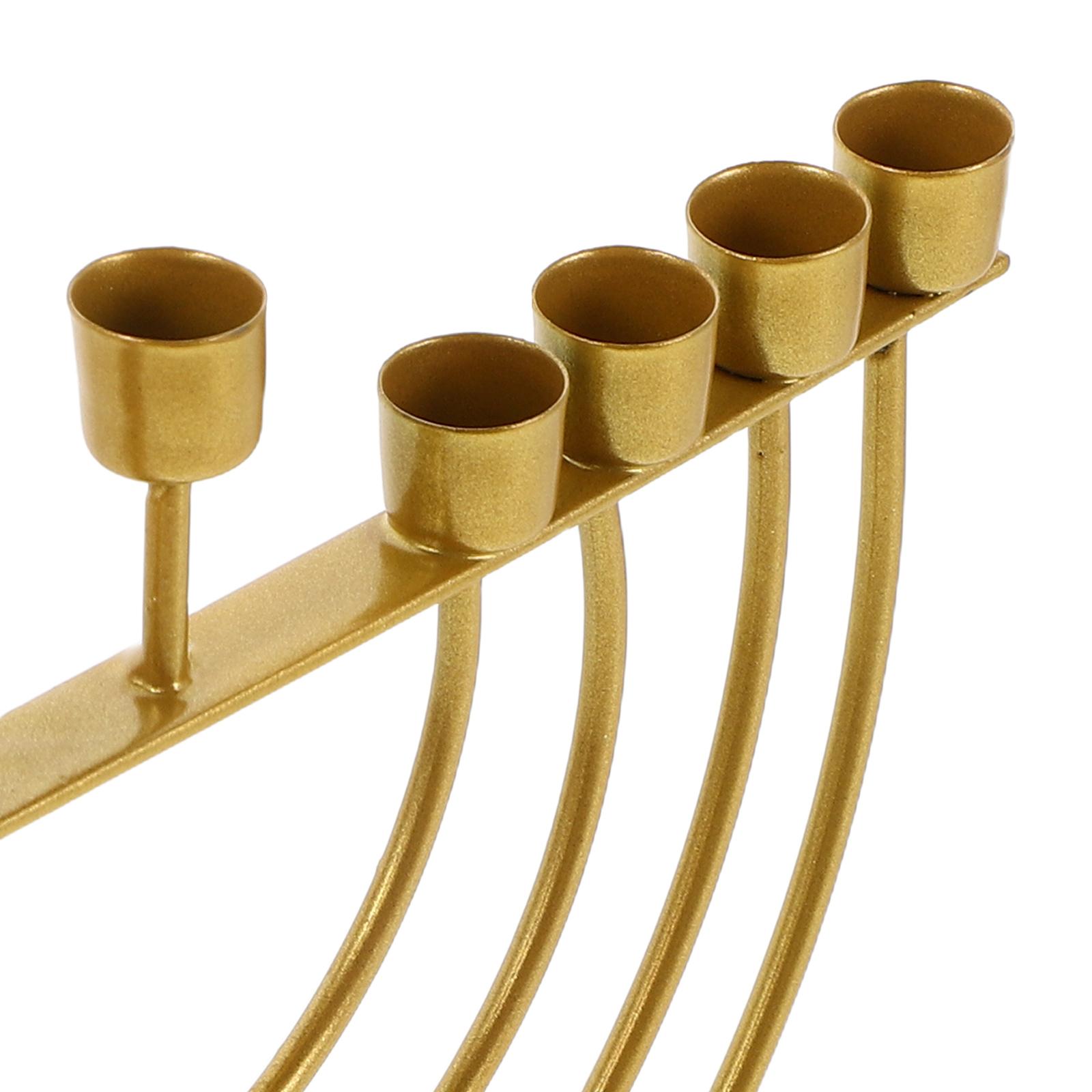 1pc 9-Branch Pillar Candle Stand Hanukkah Menorah Candle Holder Religious Hanukkah Candlestick Ornament Je Festival Supplies argento