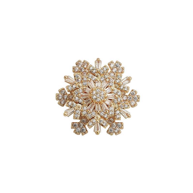 14K Gold Filled Drehbarer Schneeflocken Zirkon Abstandshalter Perlen für DIY Schmuck Zubehör.