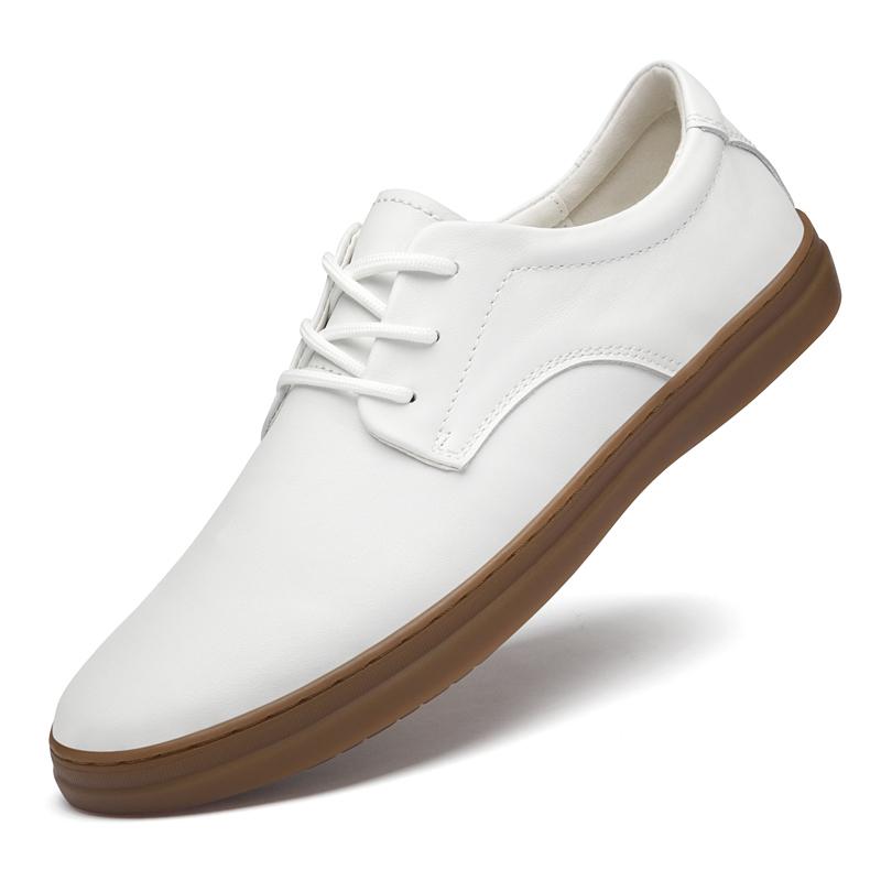 Fashion Spring New Men's Round Toe Breathable Outdoor Anti Slip Casual Board Shoes High Quality Men's Comfortable Lace Up White Shoes