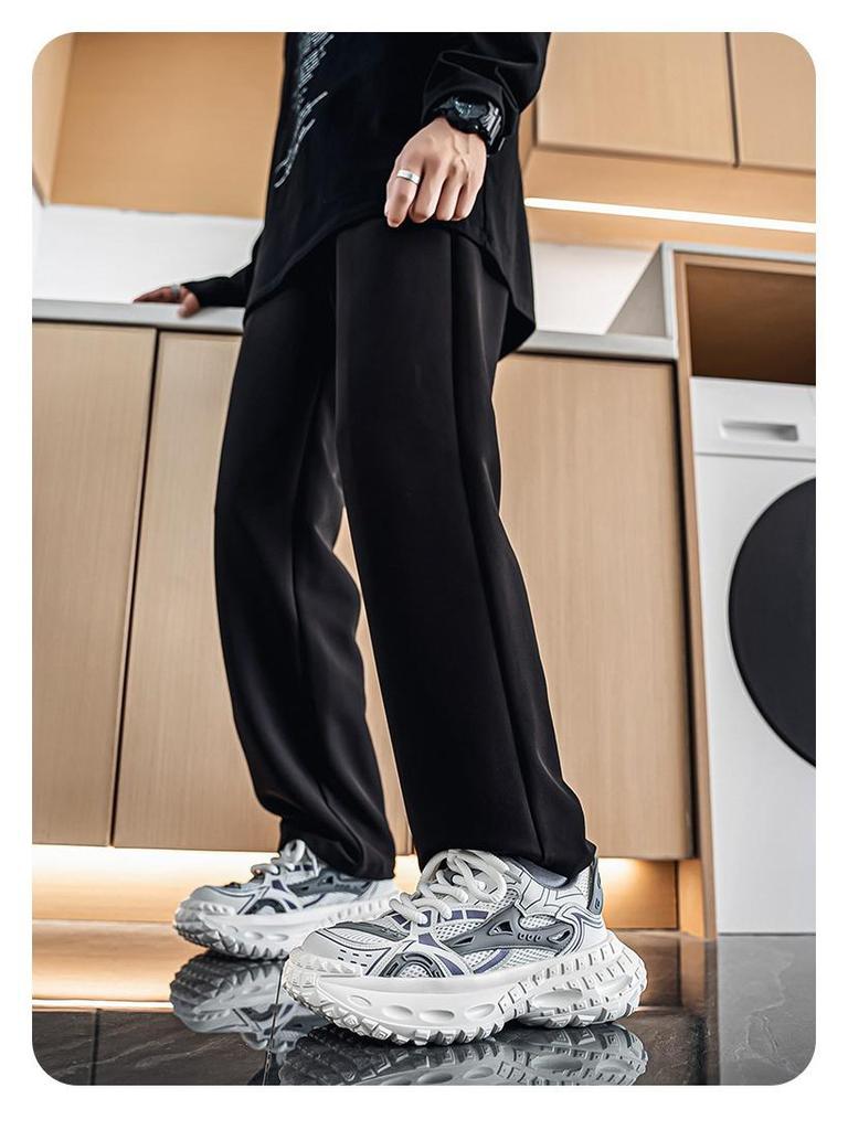 2025 Summer Trendy Men's Dad Sneakers: 5cm Height Boost, Color Block, Thick Tire Sole, Casual Style