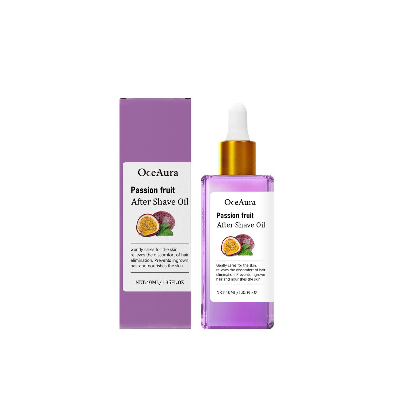 

OceAura Passion Fruit After Shave Oil Nourishing Skin Barrier Repair Soft Smooth Prevent Ingrown Hair Treatment Vanilla Oil 40ml