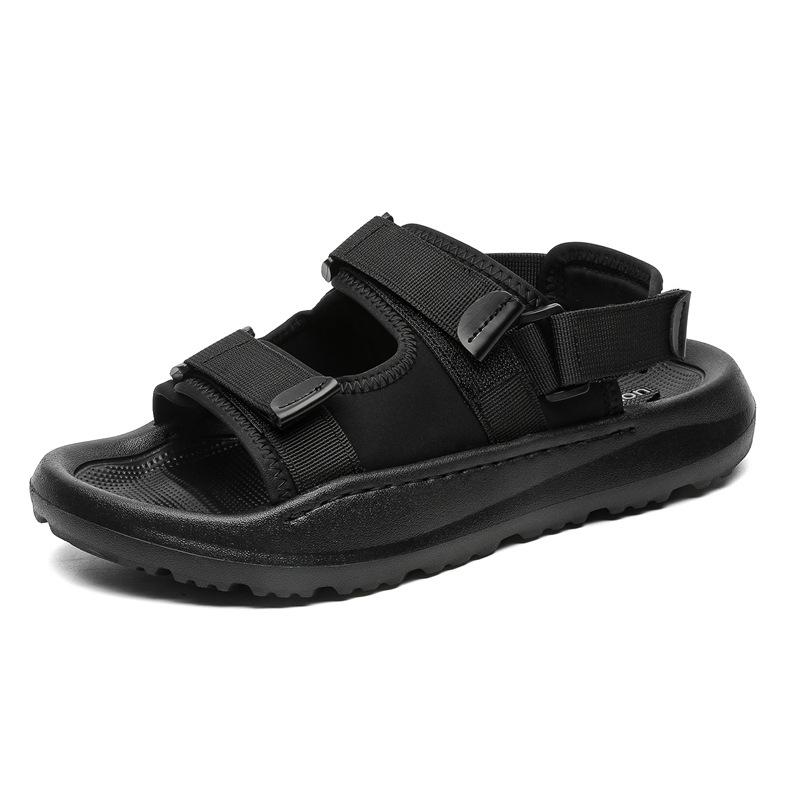 

2025 new Velcro two-wear beach shoes men s lightweight soft-soled outdoor wading sports sandals 371220-J 44 чорний