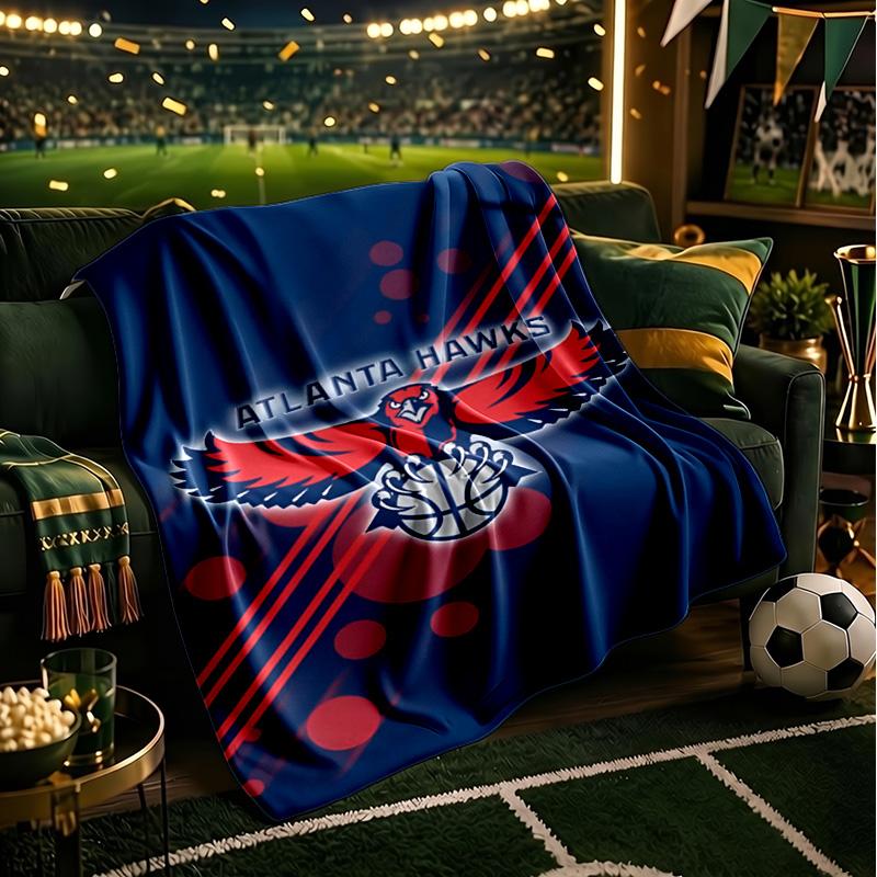 Hawks Basketball Throws Blanket Flannel Blankets Plush for Couch Bed Gifts for Men Women Travel picnic blanket Christmas fan gifts