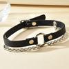 Punk Double Chain Collar Punk Alloy Chain Neck Chain Neck Ring Rock Women'S Head Leather Necklace
