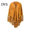 Classic Women Shawl Warm Fabric Solid Color Versatile Hollow Skin-friendly Tassels Hem Winter Scarf Comfortable Wrap Accessory