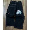 Hohe Taille Weites Bein Jeans Herren Streetwear Hip Hop Vintage Lockere Passform Gerader Schnitt Herbst