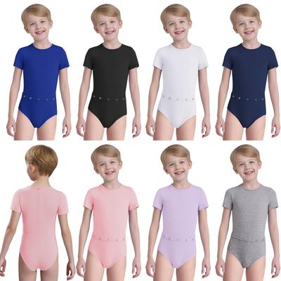 Unisex Kids Adaptive Clothing Back Invisible Zipper Anti Strip Romper Round Neck Short Sleeve Bodysuit