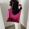 Women Glossy Tote Bag High Capacity PU Leather Fashion Lightweight Handbag for Travel Grocery Shopping Gift