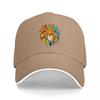 Rainbow Lion King Crown Baseball Cap Colorful Animal Design Black Adjustable Hat Streetwear Fashion StateUnisext Accessory