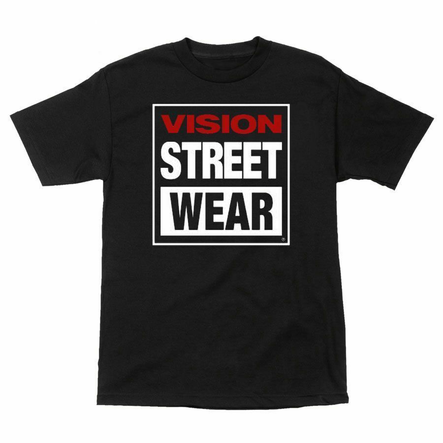 

NOS Vision Street Wear CLASSIC LOGO Skateboard Shirt BLACK *OOP 2013* Unisex T-Shirt XL