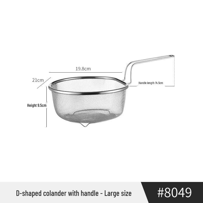 Large Japanese Stainless Steel Mesh Colander Spoon for Noodles, Dumplings, and Hot Pot