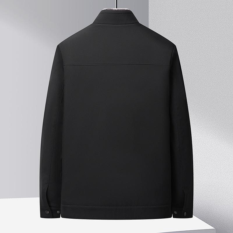 Herbst und Winter Neue Stehkragenjacke für Männer mittleren Alters und ältere Menschen Freizeithemd Papas Kleidung
