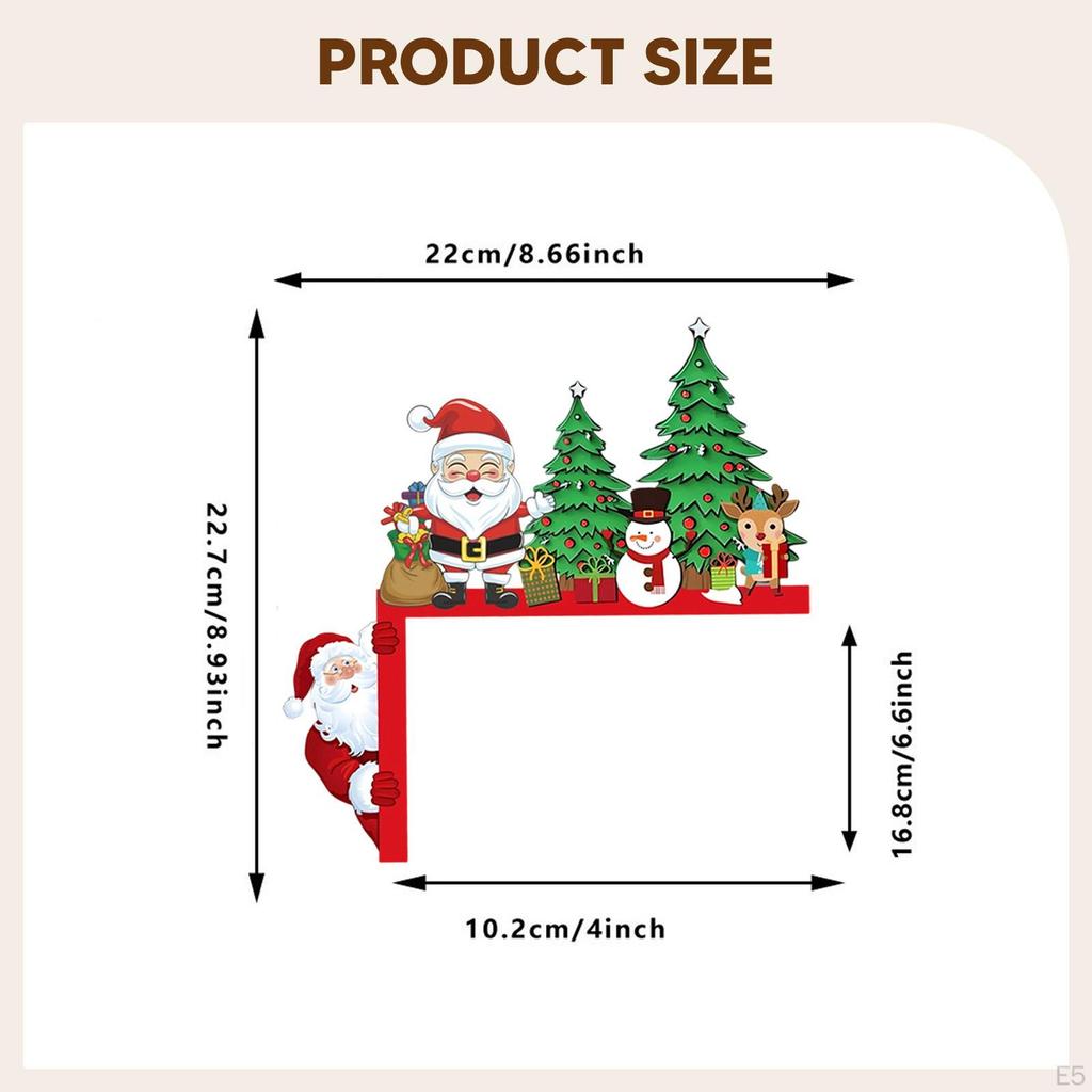 Vánoční dekorace rohu dveří Rám Sváteční dekorace Nástěnná Sněhulák Dřevěná ozdoba pro