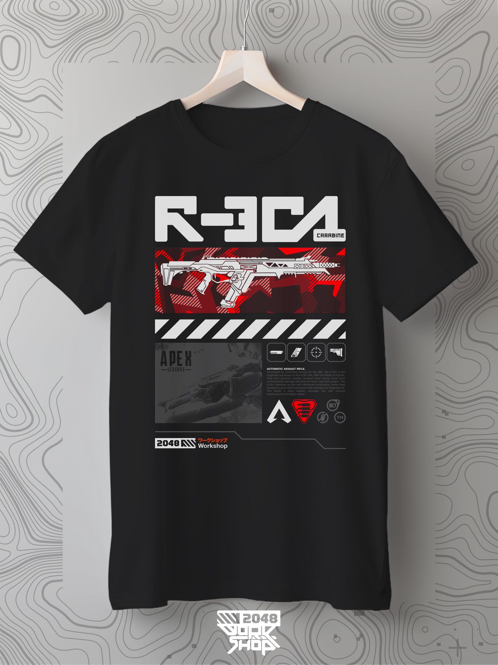 Apex Legends Unisex T-Shirt: R301, Nemesis Alternator Lifeline Revenant ALGS Octane Nessie Wattson Pathfinder Valkyrie Wraith edgerunners S