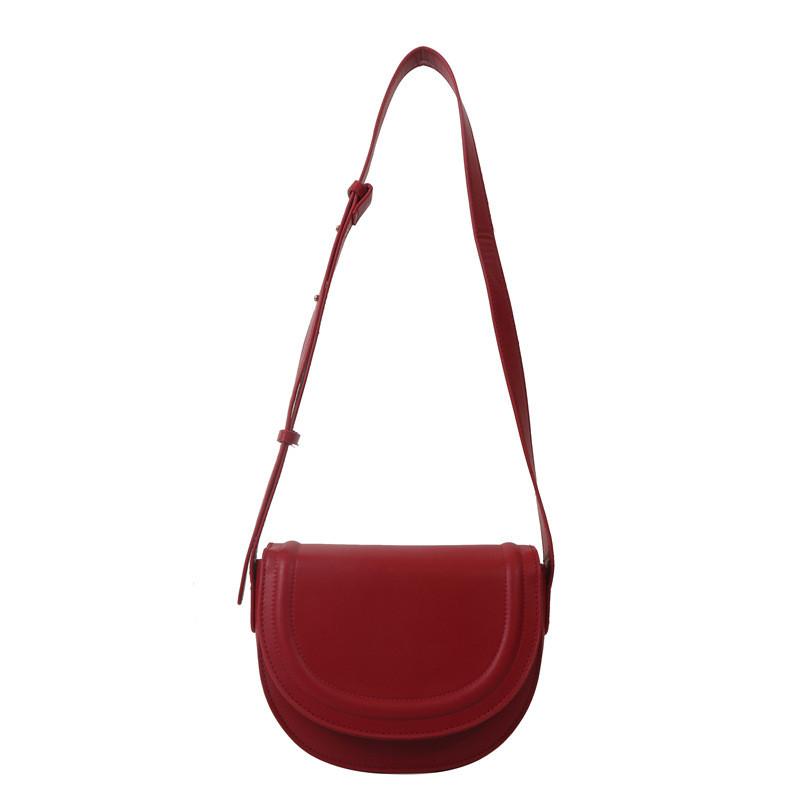 

Simple Crossbody Shoulder Bag With Solid Color Design And Magnetic Buckle красный