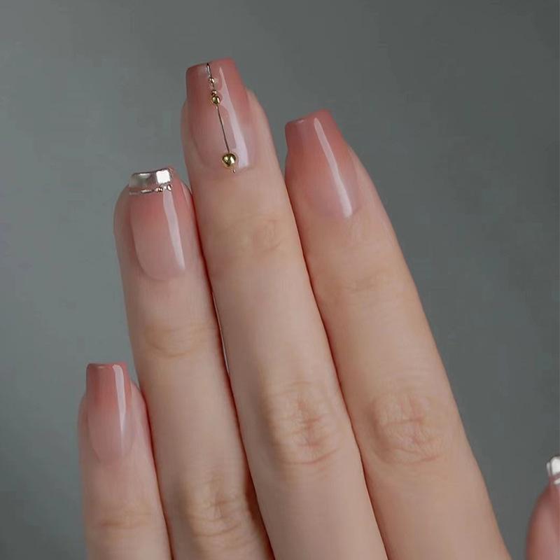 Translucent Gradient Rhinestone Cherry Girl Detachable Wearable Nail Stickers