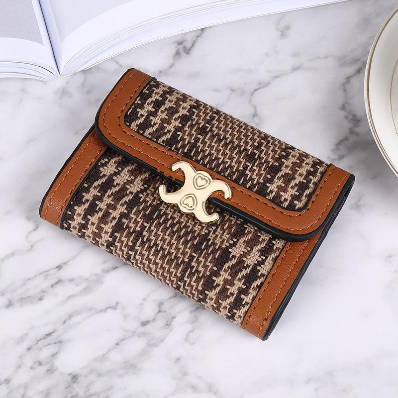 New Card Bag Women's Mini Thousand Bird Grid Multi-function Anti-degaussing Multi-card Driver's License Retro Bag