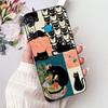 For Infinix Hot 8 Phone Case Hot 8 Lite Hot8 X650 X650C X650B X650D Elegant Floral Cat Pattern Black Silicone Soft TPU Cases