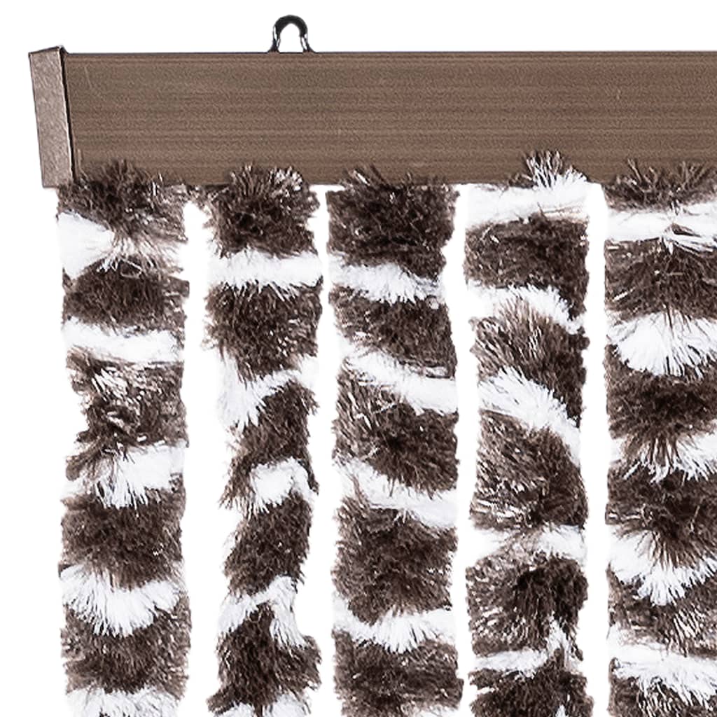 VidaXL Insektenschutz-Vorhang Braun und Weiß 90x220 cm Chenille