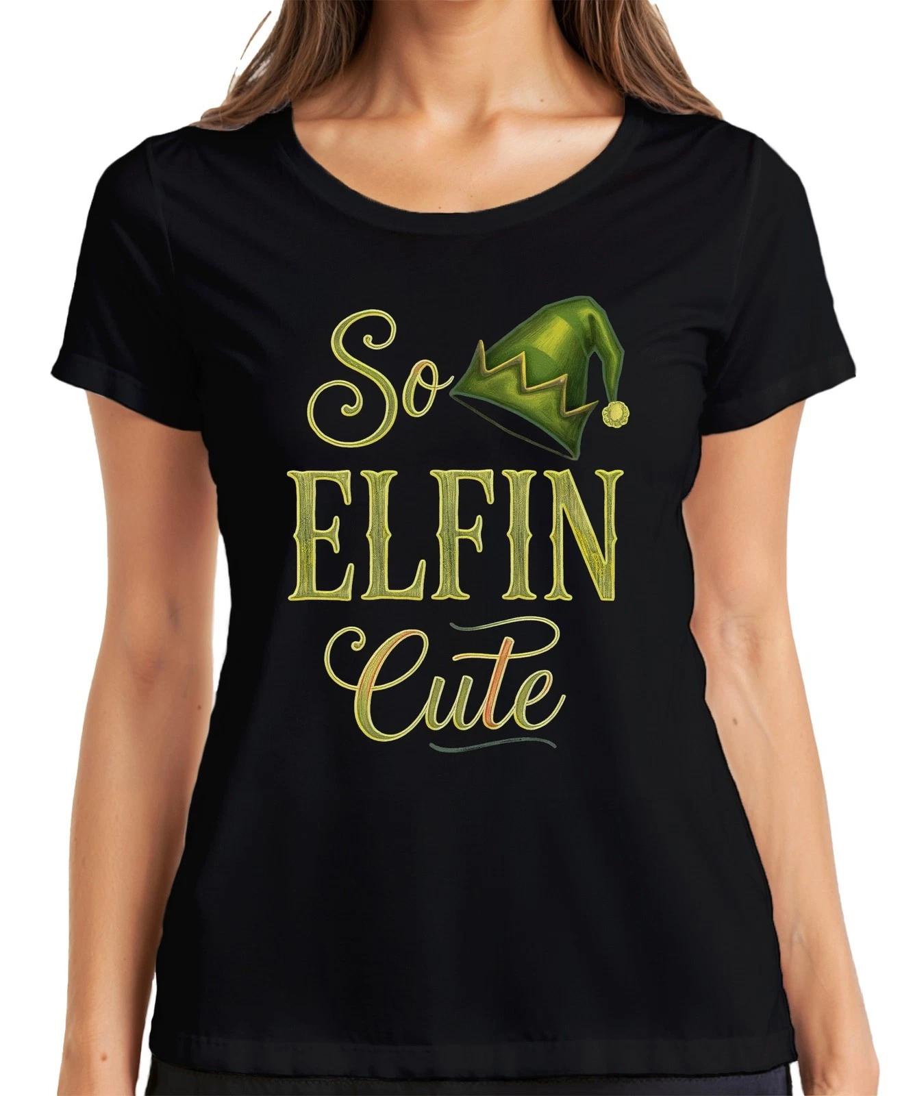 So Elfin Cute Weihnachten Elf Elfe Mütze Kinder Niedlich Lustig Damen T-Shirt XXL