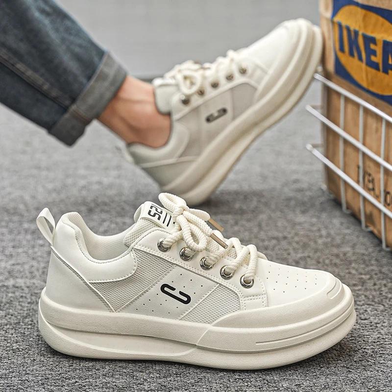 Design Men Chunky Sneakers Fashion Casual Increased Internal Cover Bottom Platform Shoes New High Quality Thick-soled Walking