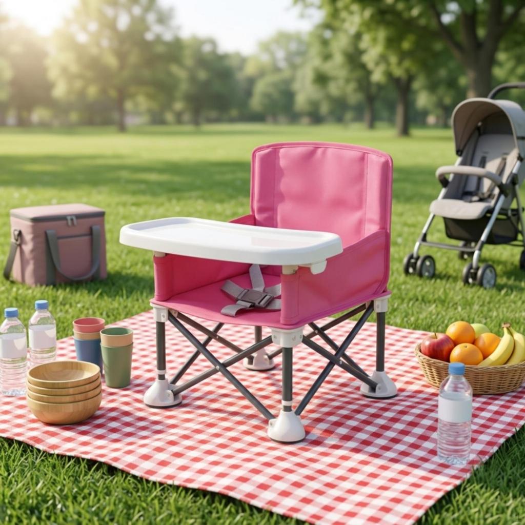 High Chair with Tray Lightweight Foldable Compact Feeding Seat for Infant, Toddlers,