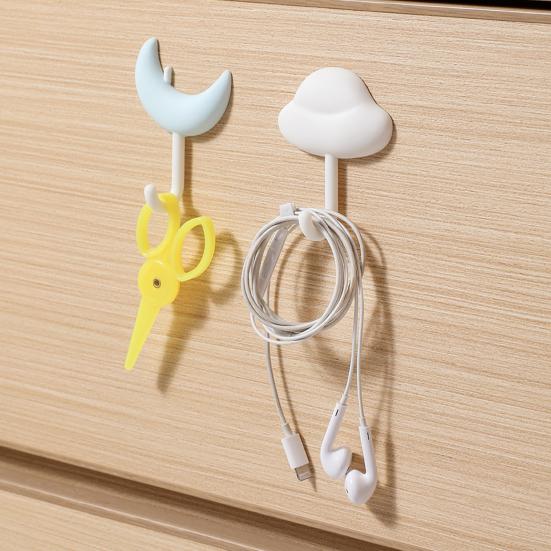 3PCS Adhesive Wall Hooks No Drill High Load-bearing Capacity Hooks for Bathroom Kitchen Towel Wet Umbrella
