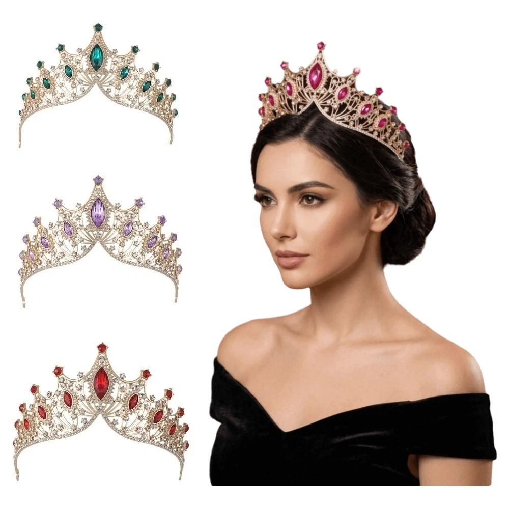 Elegante Barock Kristall Krone Wunderschöne Strass Tiara Trendige Barock Königin Diademe Hochzeit Braut