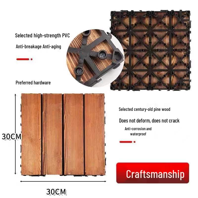 Tablas de Suelo de Madera Antisépticas para Exteriores para Jardín, Balcón y Patio