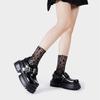 Spring Autumn Patent Leather Rivet Metal Buckle Platform Wedges Women Flats Shoes Casual Thick Bottom Loafers Shoes
