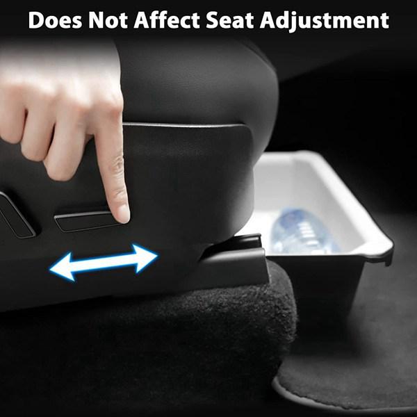 1 Set TPE Storage Box: White & Black Car Interior Accessory for Under Seat