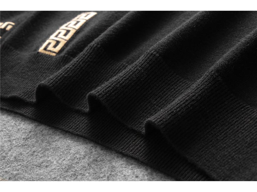 European Trend: Men's Embroidered Wool Sweater - Autumn/Winter Long Sleeve Knit Pullover