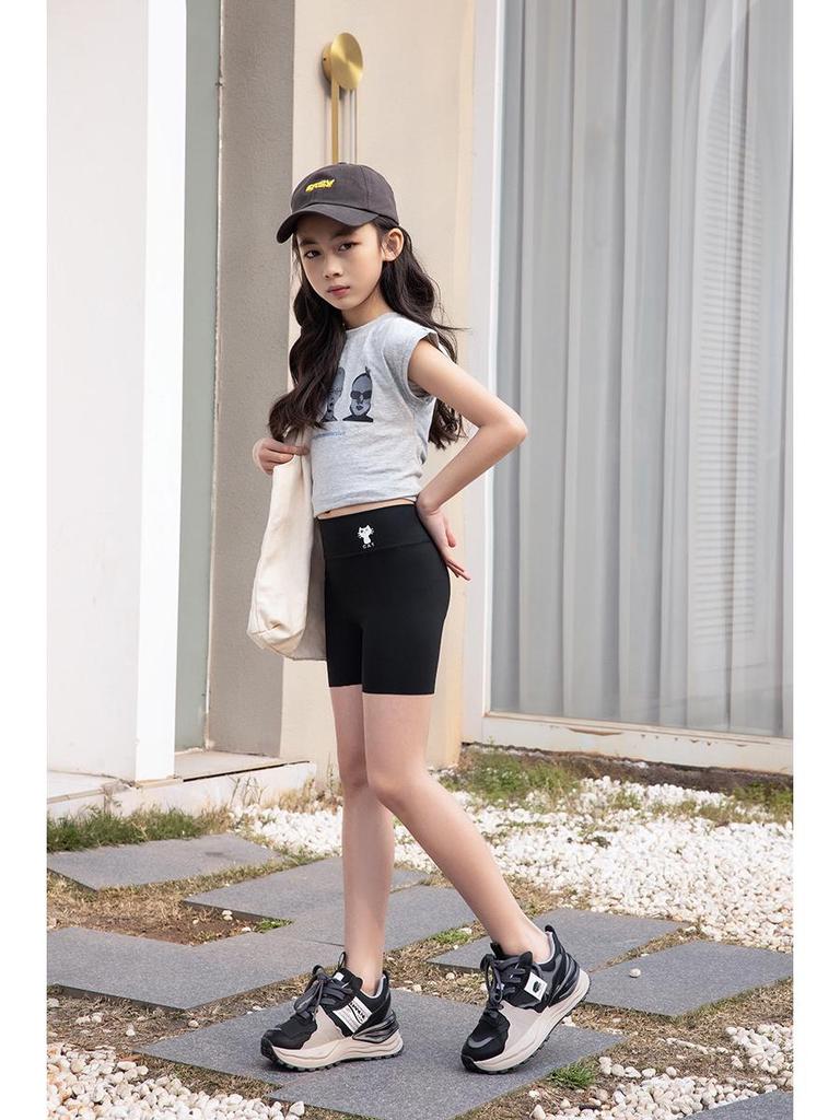 Girls' Summer Shark Leggings: Lightweight, Anti-Exposure Safety Shorts for Outdoor Play