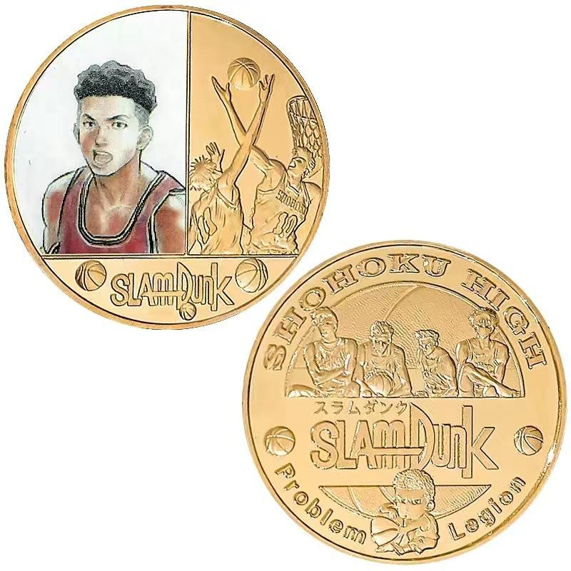 Basketball coins, new twelve commemorative coins, anime coins, peripheral commemorative coins, die cast metal coins