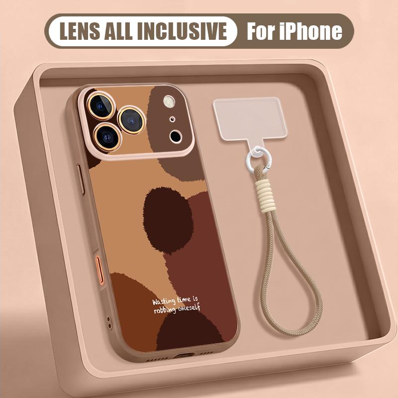 Watercolor Spots Print Hand Strap Case For iPhone 17 Pro Max Hybrid TPU+PC Magnetic For Magsafe Matte Cover For iPhone 16 15 14 13 Pro Max