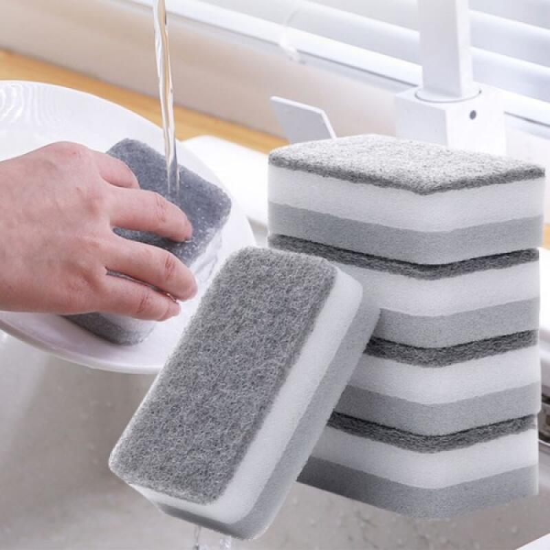 5-pack of triple-sided sponge scrubbers