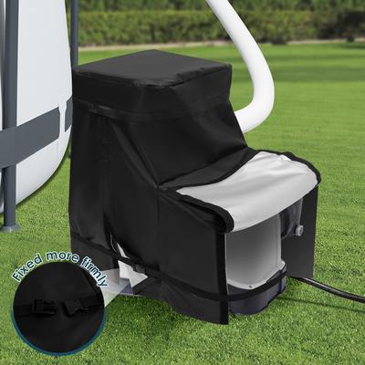 Pool Pump Cover Waterproof Silver Lining Lid Practical Pool Pump Cover Tightly Strapped Pool Pump Cover For 4-16inch Filter Pump