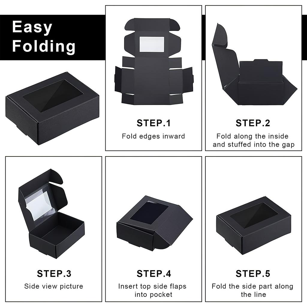30Pcs Kraft Paper Soap Boxes Small Jewelry Boxes Packaging Window Gift Box Container Party Favor Storage Organizer