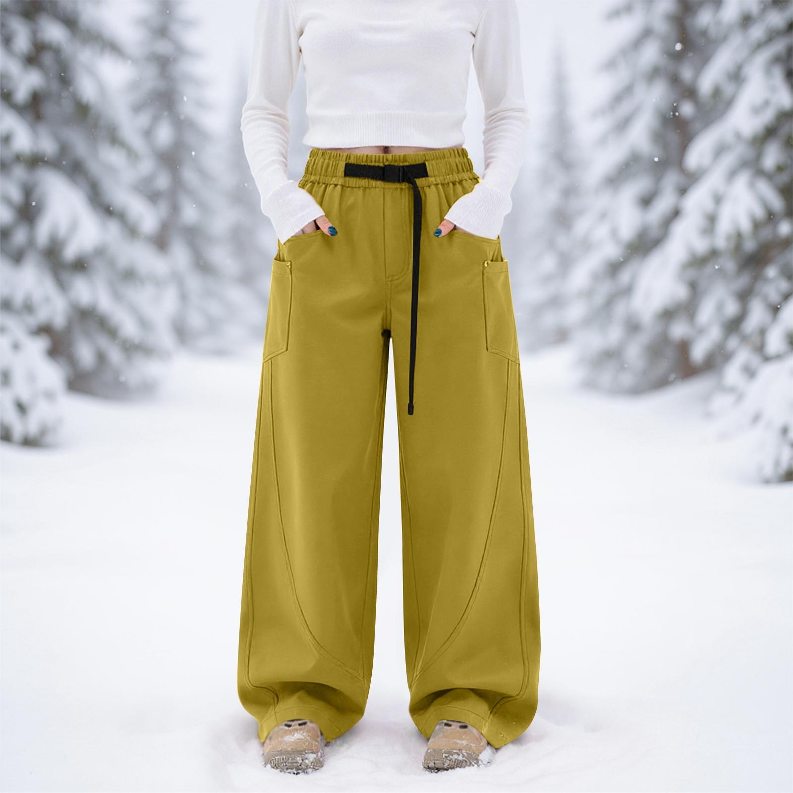 

Women s Thick Cotton Ski Pants M жёлтый