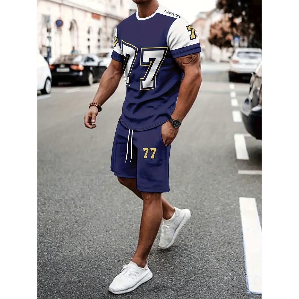 Men's Short-sleeved Shorts Casual Suit Fashionable Simple Sports Suit Comfortable Breathable Unisex Sports Clothing