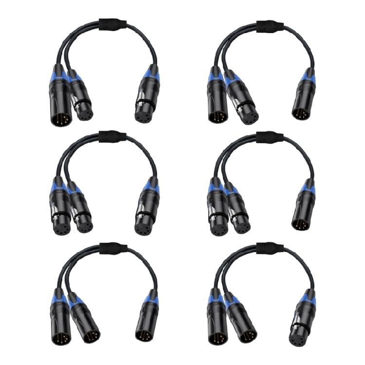 5Pin XLR Splitter Cable With Male And Female Connectors For Professional Music And Lighting Setup Micrphone Cable