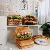 Creative Burger Pillow Plush Toy Steak Fort Doll Ragdoll Multi-Purpose Cushion Air Conditioning Blanket Performance Props