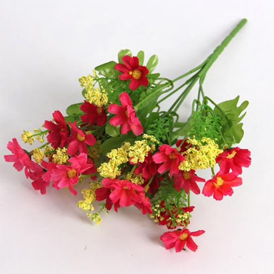 1 Bouquet 28 Heads Dried Artificial Fake Silk Flower Bunch Bouquet Home