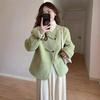 2024 Women's Plush Wool Coat: Short, Cozy, Loose Fit with Suit Collar for Autumn/Winter.