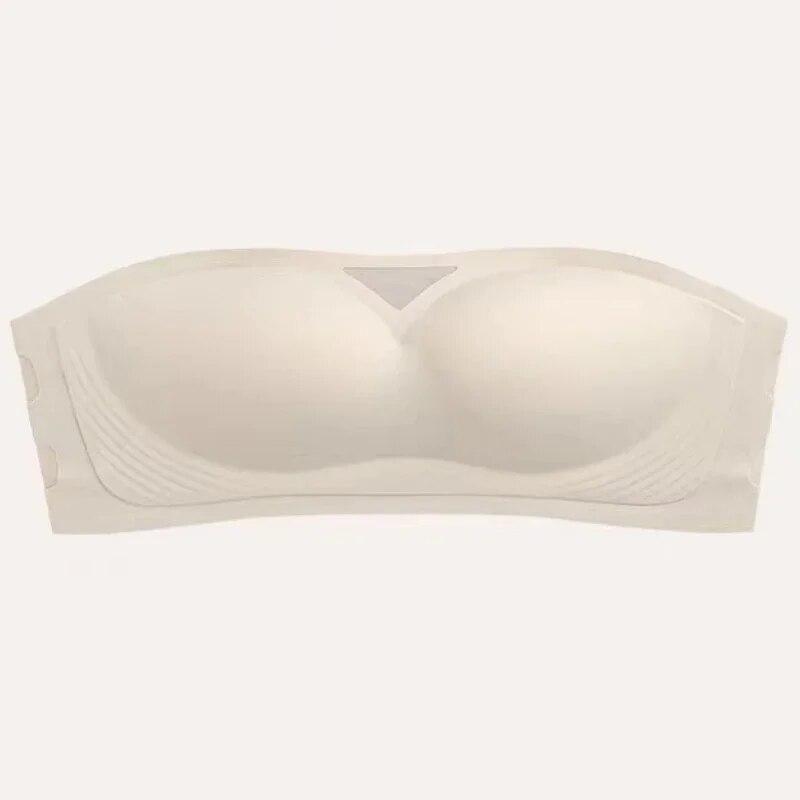 

Женский сексуальный противоскользящий бюстгальтер без бретелек, однотонный невидимый бюстгальтер пуш-ап, беспроводное бесшовное нижнее белье без бретелей, нижнее белье без косточек L шампанского