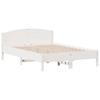 Vidaxl Bed Frame Without Mattress, White, 160X200 Cm, Solid Pine Wood