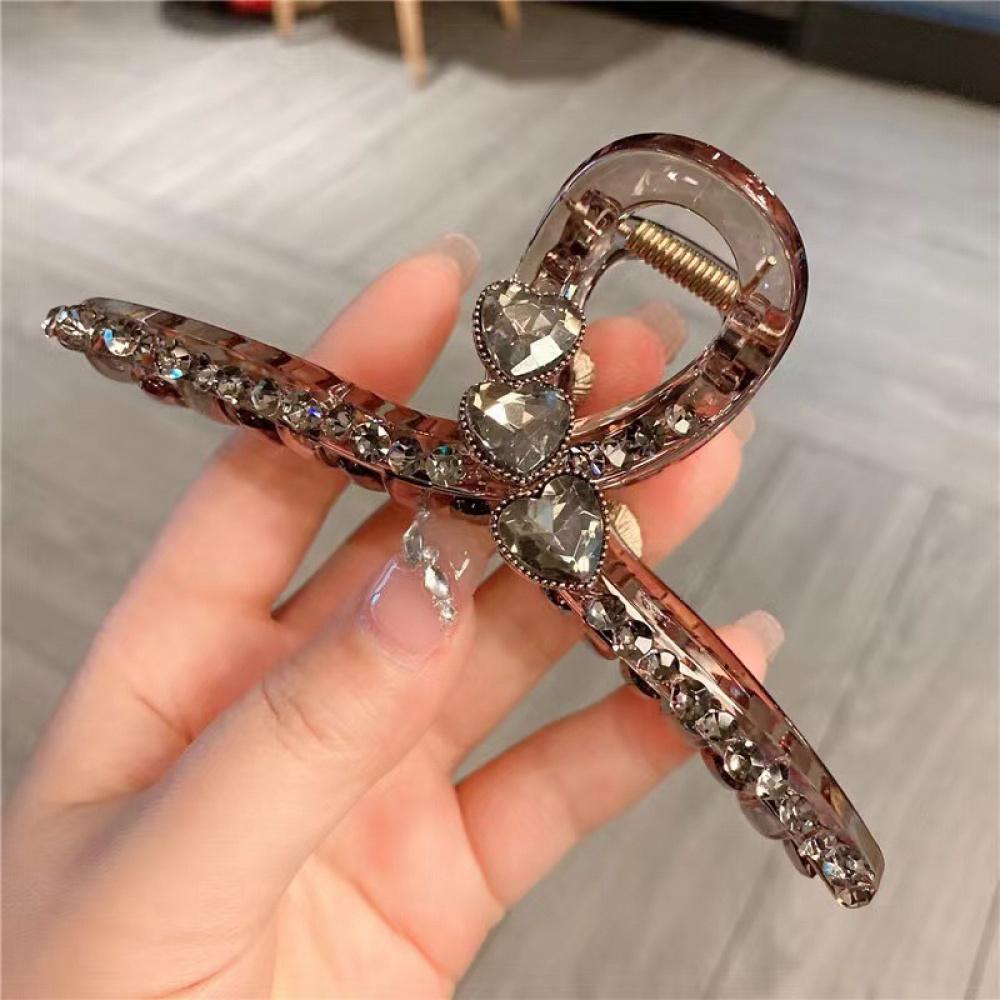 Women Embroidered Butterfly Claw Hair Clip Fashion Back Head Updo Shark Clip Daily Travel Hair Accessories