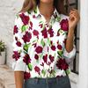 Women's Button Down Prints Shirt Long Sleeve Shirt Business Work Tops Casual With Pockets Jacket